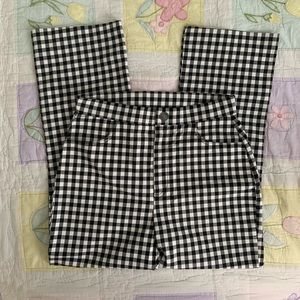 Free People gingham straight leg pants